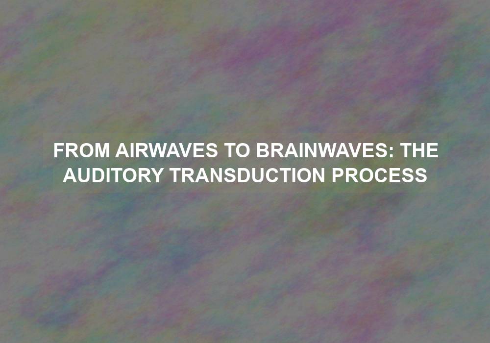 From Airwaves to Brainwaves: The Auditory Transduction Process