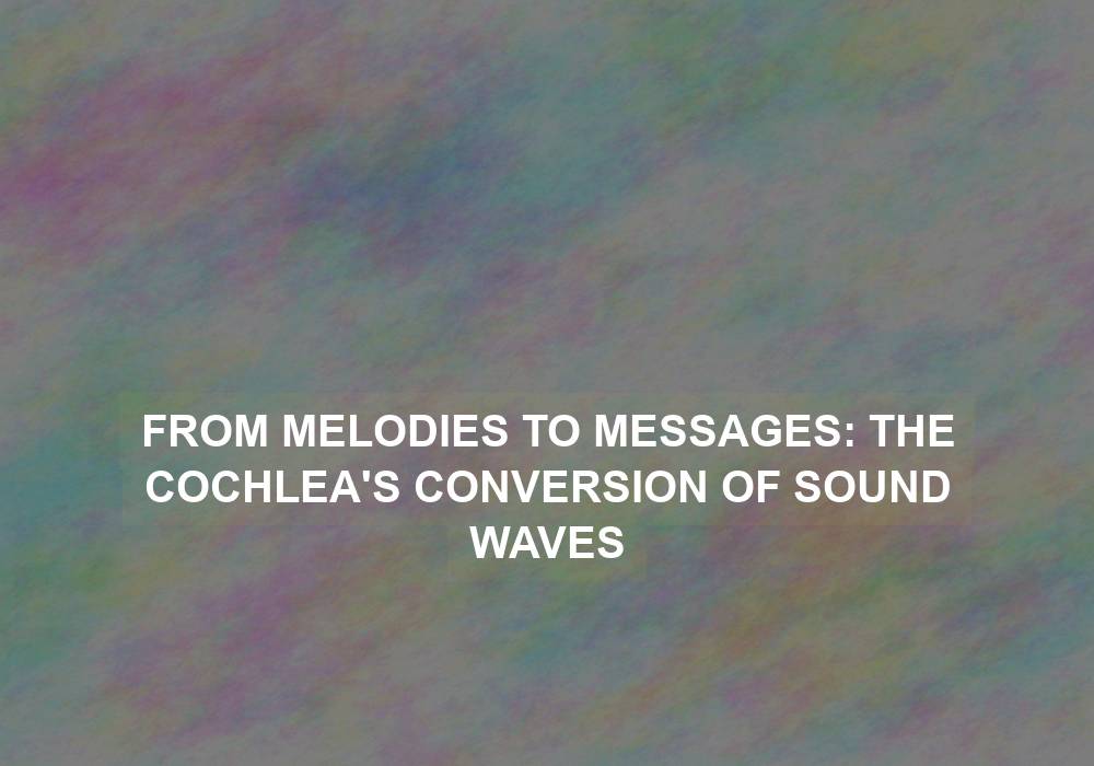 From Melodies to Messages: The Cochlea’s Conversion of Sound Waves