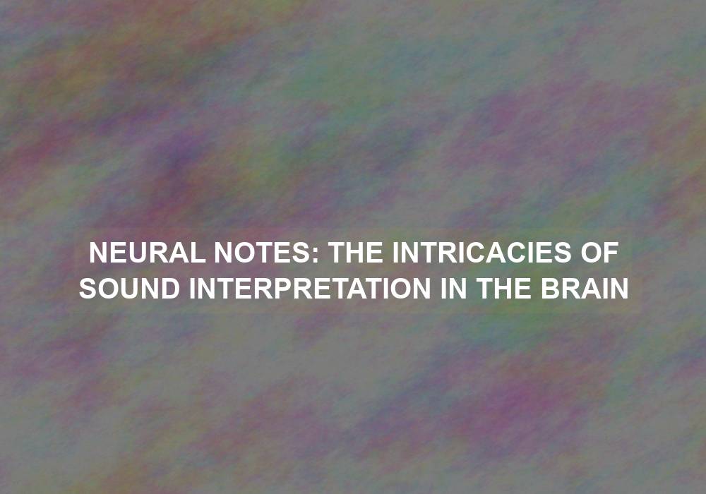Neural Notes: The Intricacies of Sound Interpretation in the Brain
